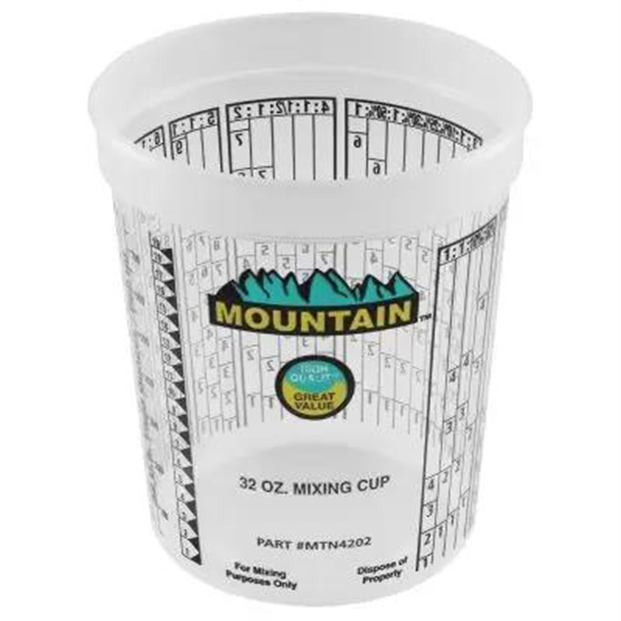 Mountain Disposable Quart Mixing Cups — 100 Pcs, Model# MTN4202
